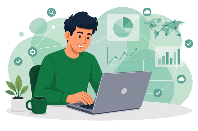 student-working-on-laptop-advanced-excel-amiras-computer-education